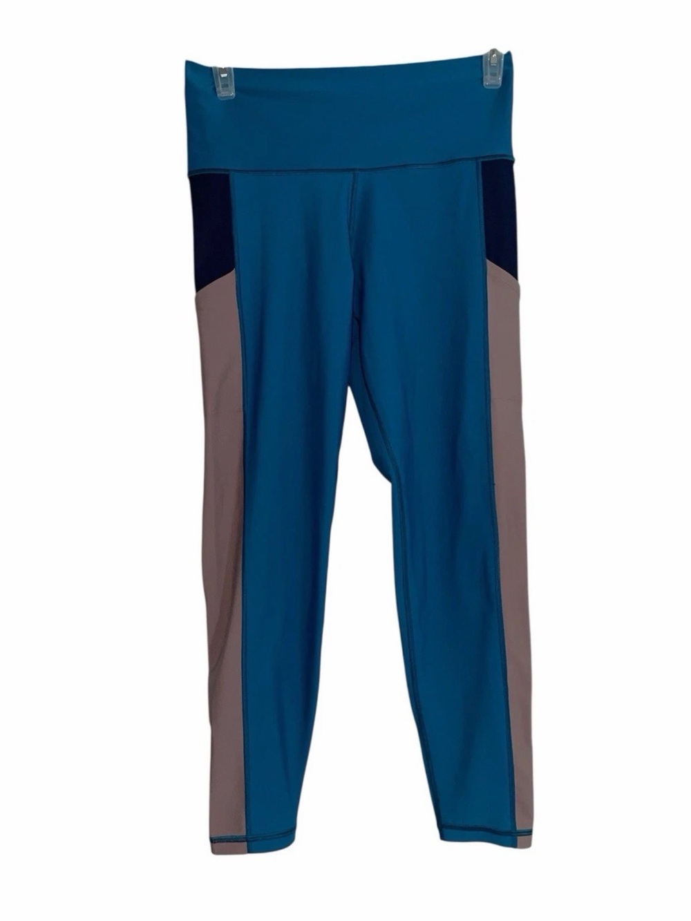 ThirdLove Kinetic Performance High Rise Leggings Blue Colorblock Side Panels 1X